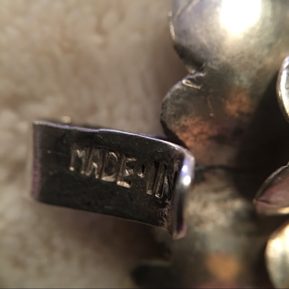 Silver Flower Link Bracelet Made/Mexico Bracelet - Picture 8 of 11